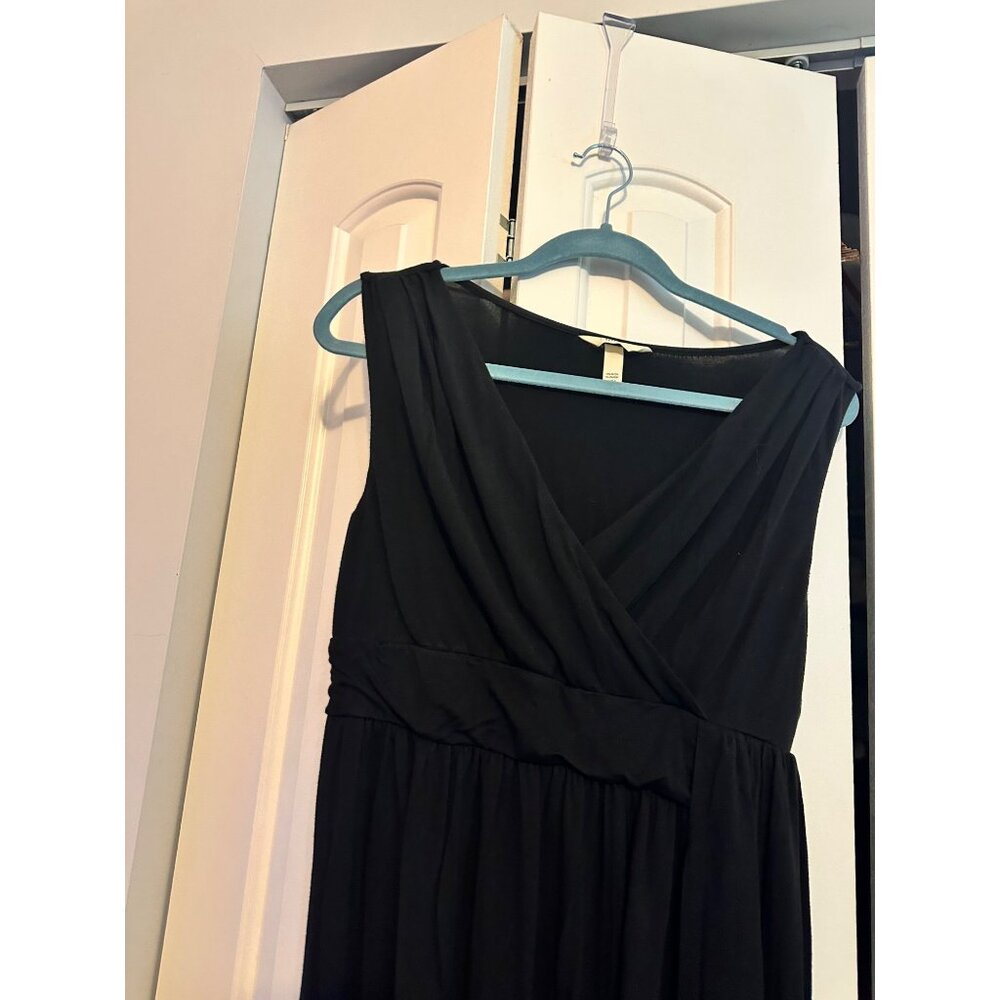 Soma Black‎ Sleeveless Wrap Dress Large Rayon/Spandex Blend Knee-Length Design - Picture 3 of 8